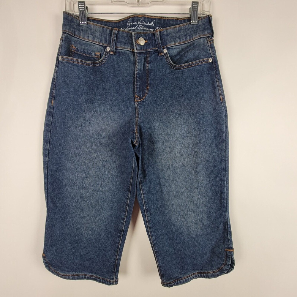 Gloria Vanderbilt Relaxed Curvy Skimmer Womens Jean Shorts 6 Cropped Capri Pants
